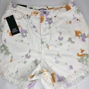 Wild Fable High Rise Jean Short Tie-Dye Frayed Hem Shorts Size 6 New With Tags